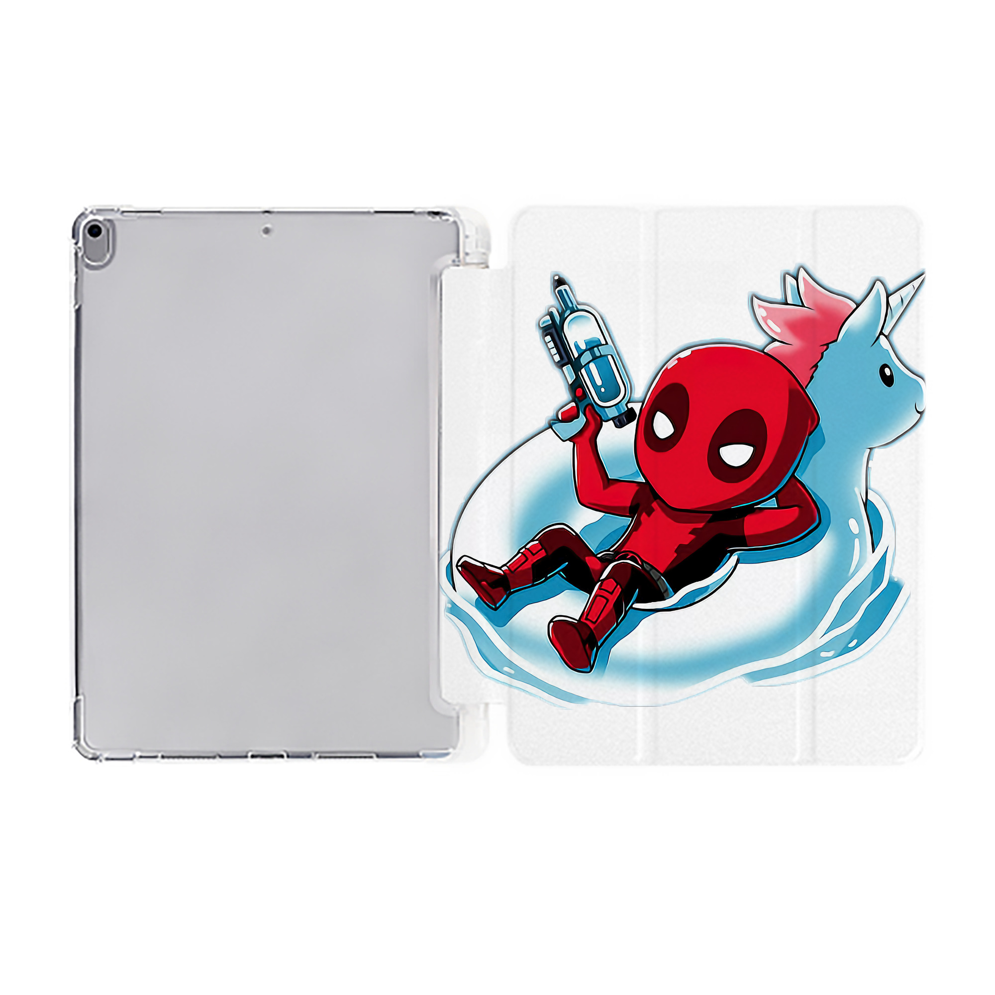 （画像用） Deadpool デッドプール IPad ケース ペン収納付き 三つ折りスタンド PUレザー×シリコン 対応機種9.5/10.5/10.9インチ